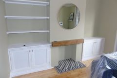 Framed bespoke painted alcove furniture