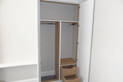 Built in bespoke wardrobe with single hanging & double drawers