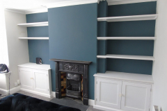 Bespoke white painted alcove furniture & shelving