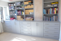 Bespoke fitted office furniture painted grey