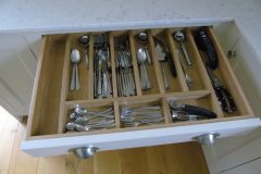 Solid oak cutlery drawer, Crumps Carpentry kitchen